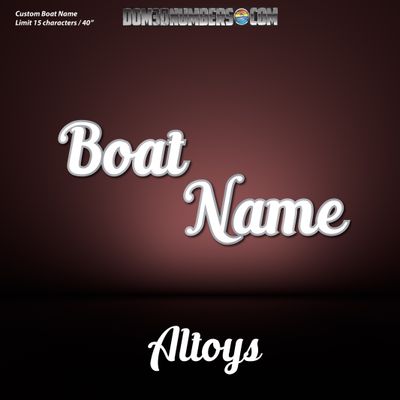 Domed Boat Name in the Altoys Font