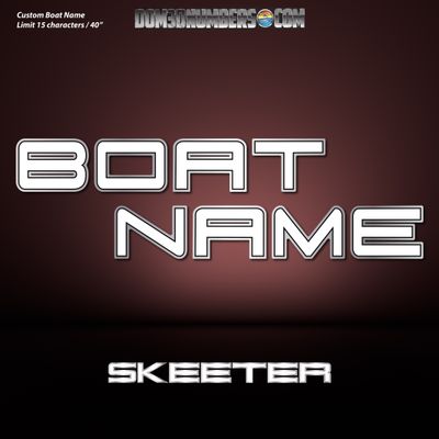 Domed Boat Name in the Skeeter Font