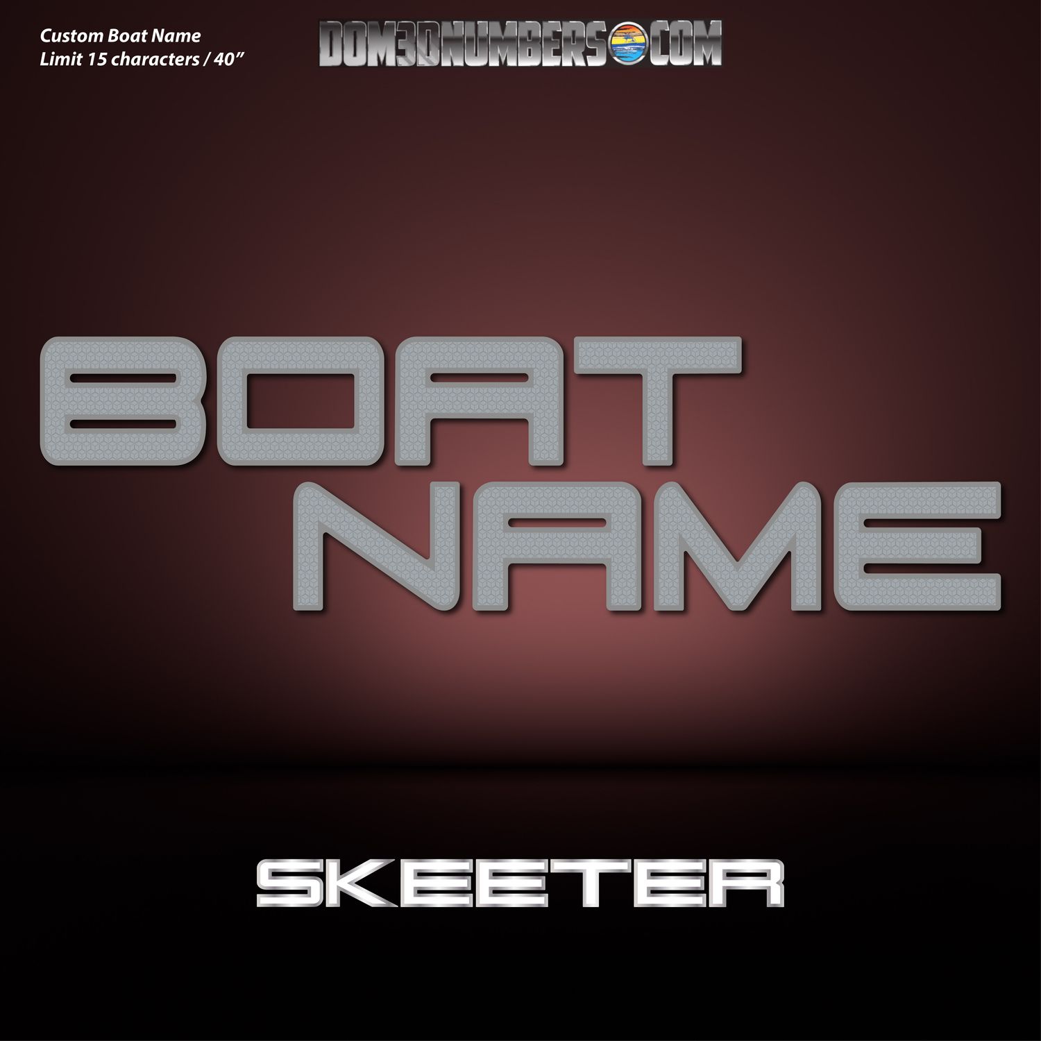 Domed Skeeter Factory Pattern Boat Name