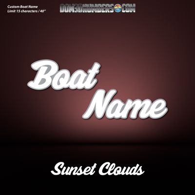 Domed Boat Name in the Sunset Clouds Font