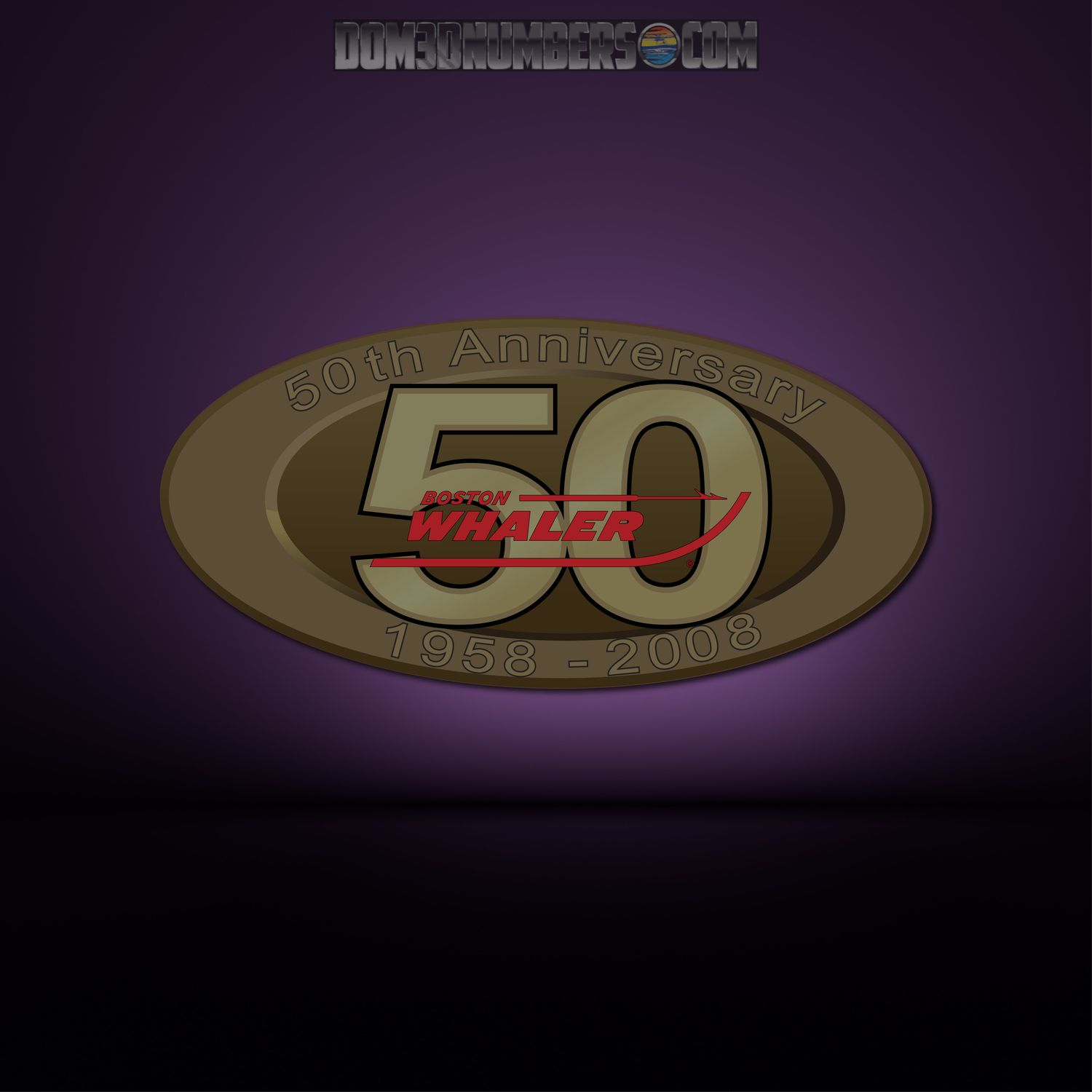 Boston Whaler 50th Anniversary Oval Domed Decal