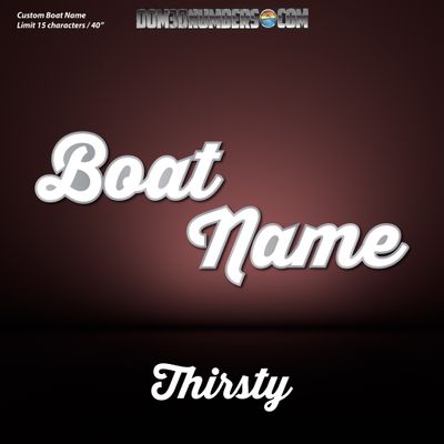 Domed Boat Name in the Thirsty Script Font