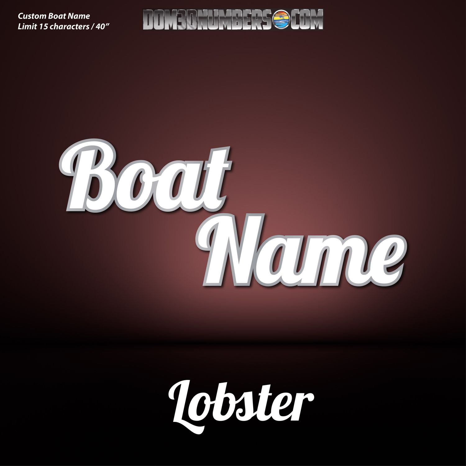 Domed Boat Name in the Lobster Font