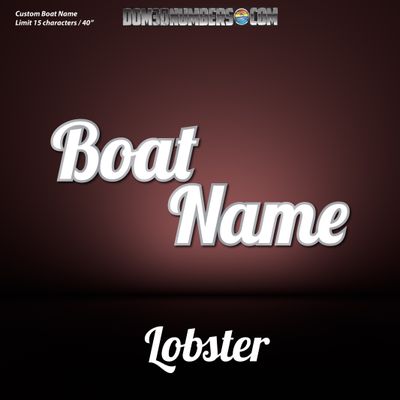 Domed Boat Name in the Lobster Font