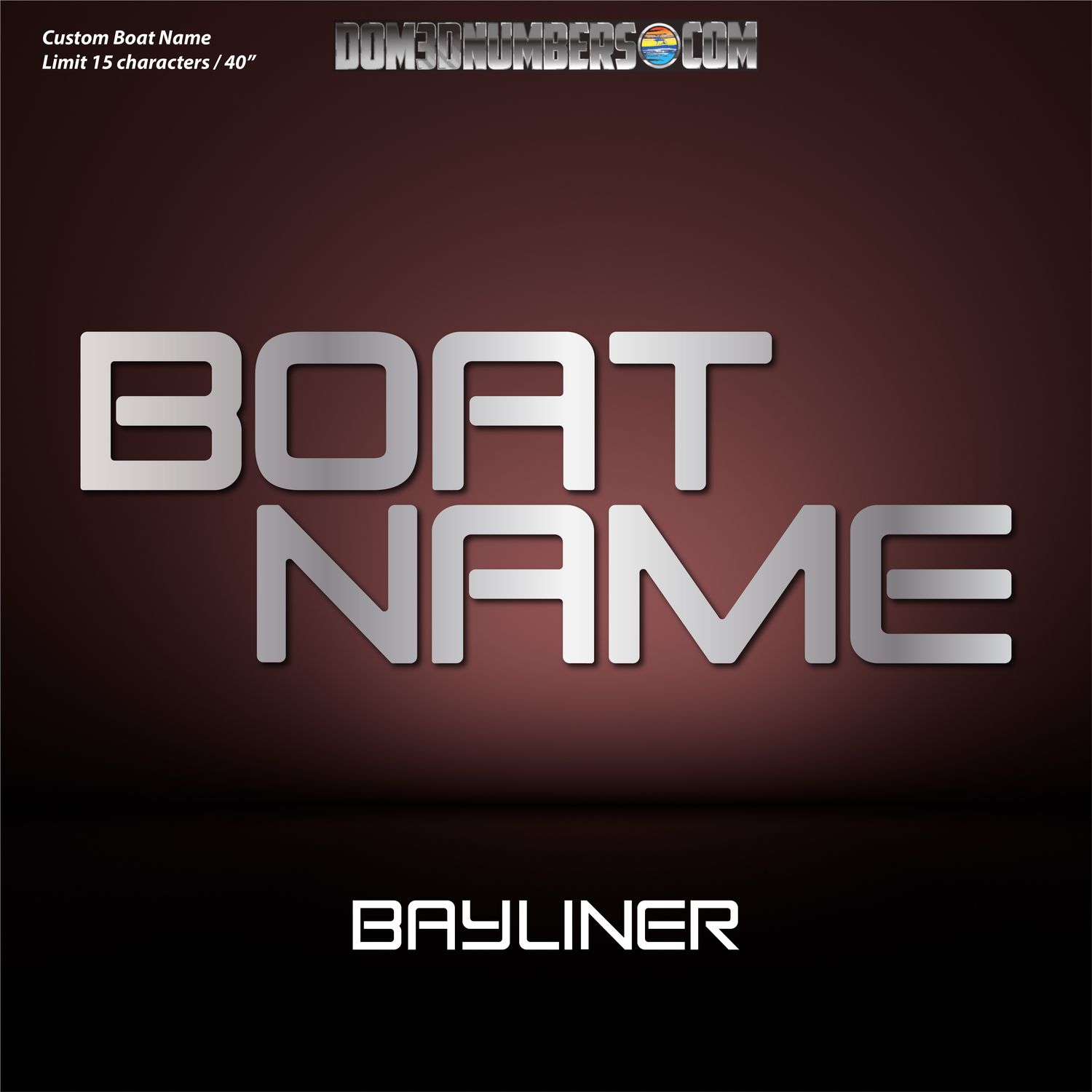 Domed Boat Name in the Bayliner Font 1984-2022