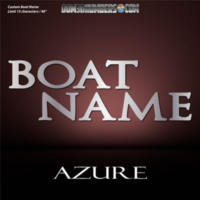 Domed Boat Name in the Azure Font