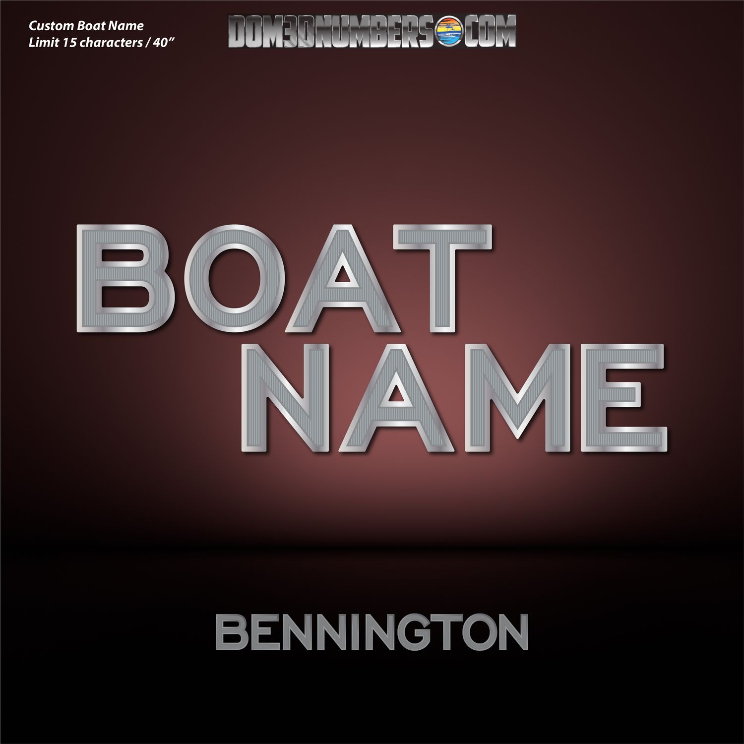 Domed Boat Name in the Bennington Font, logo v2