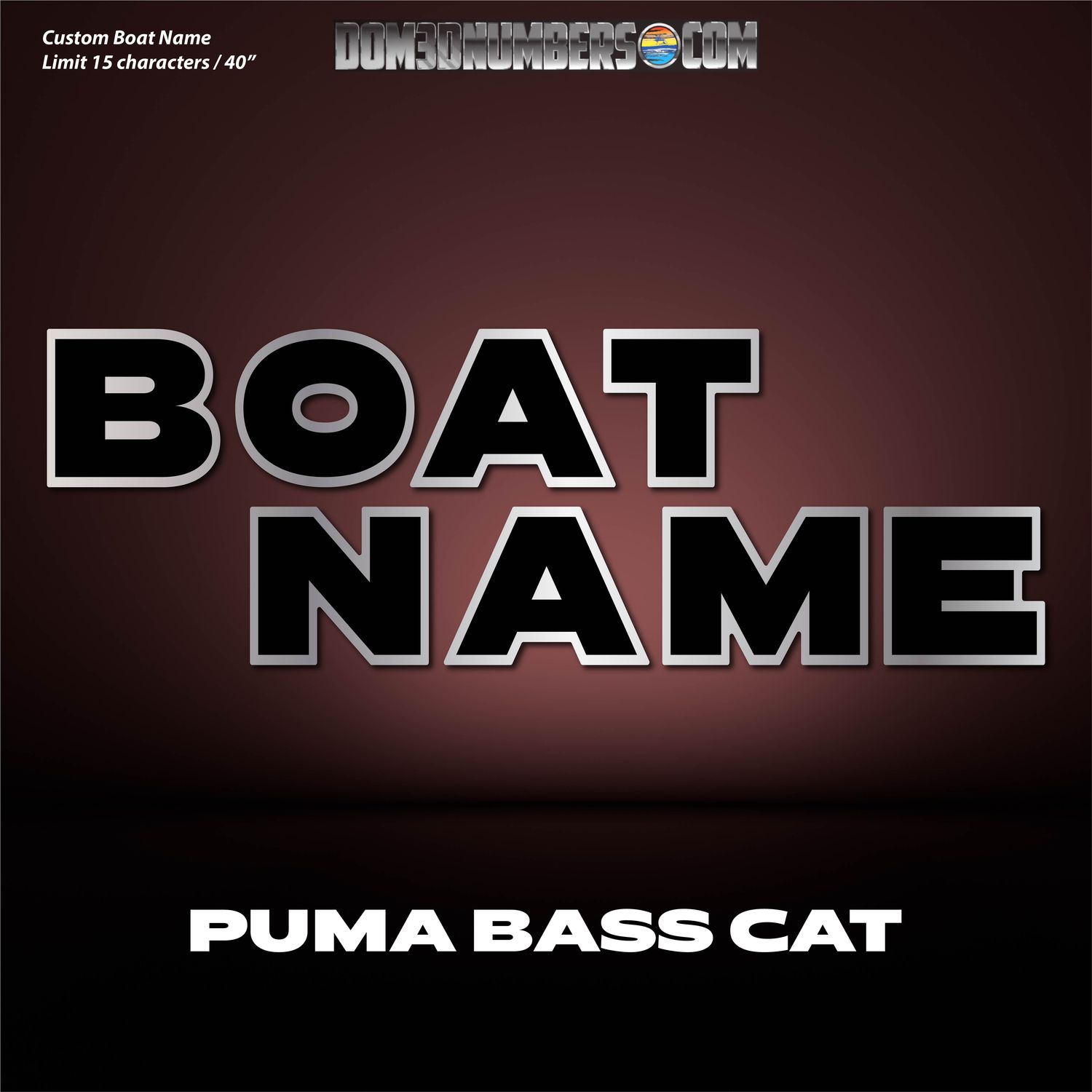 Domed Boat Name in the Puma Font