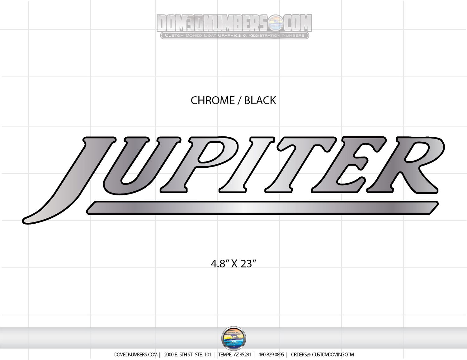 Jupiter Boats Domed Boat Decal v1