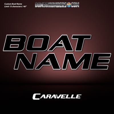 Domed Boat Name in the Caravelle Font