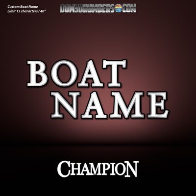 Domed Boat Name in the Champion Font