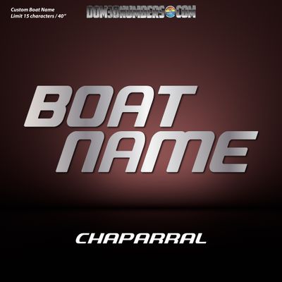 Domed Boat Name in the Chaparral Font