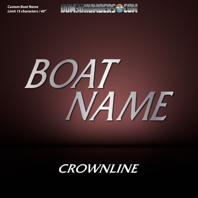 Domed Boat Name in the Crownline Font v1
