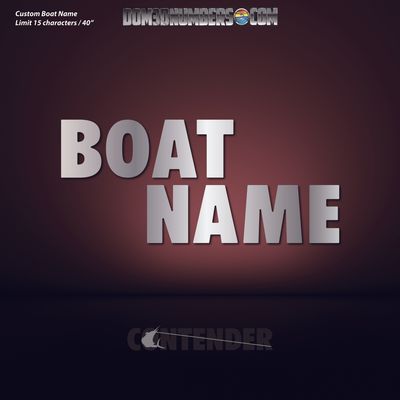 Domed Boat Name in the Contender Font