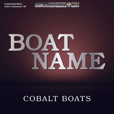 Domed Boat Name in the Cobalt Font