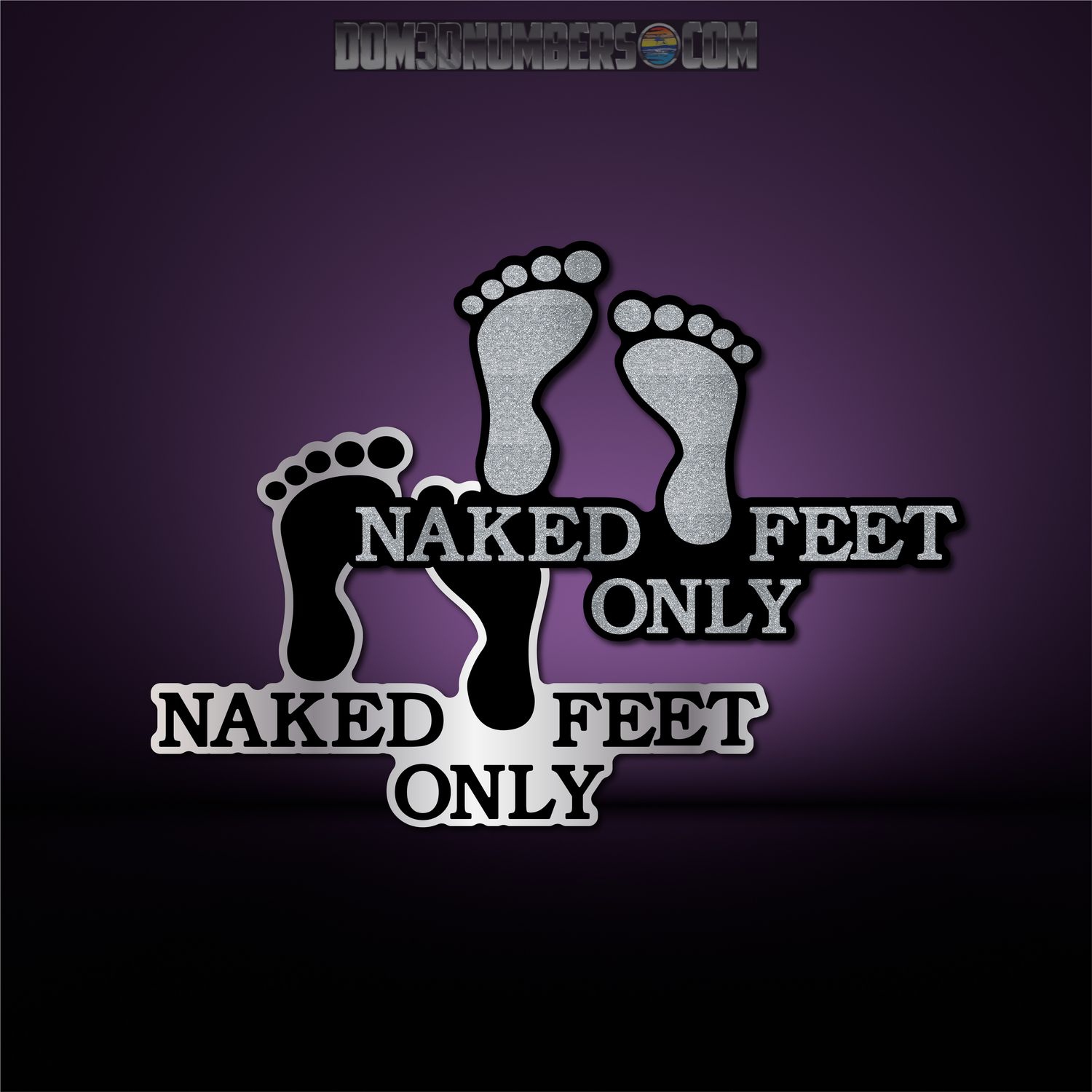 Naked Feet Only Domed Decal