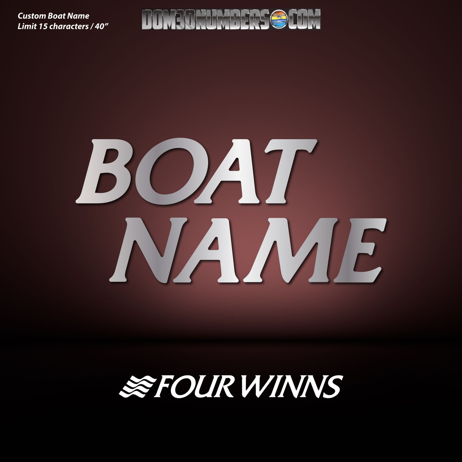 Domed Boat Name in the Four Winns Font v1