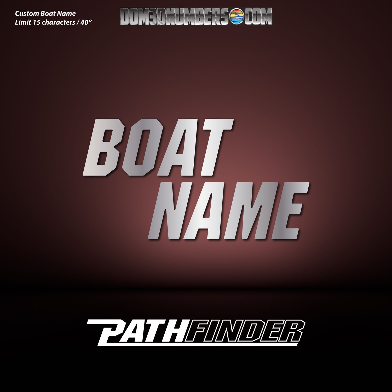 Domed Boat Name in the Pathfinder Font