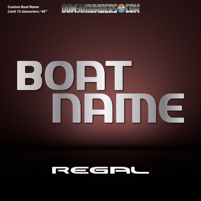 Domed Boat Name in the Regal Font