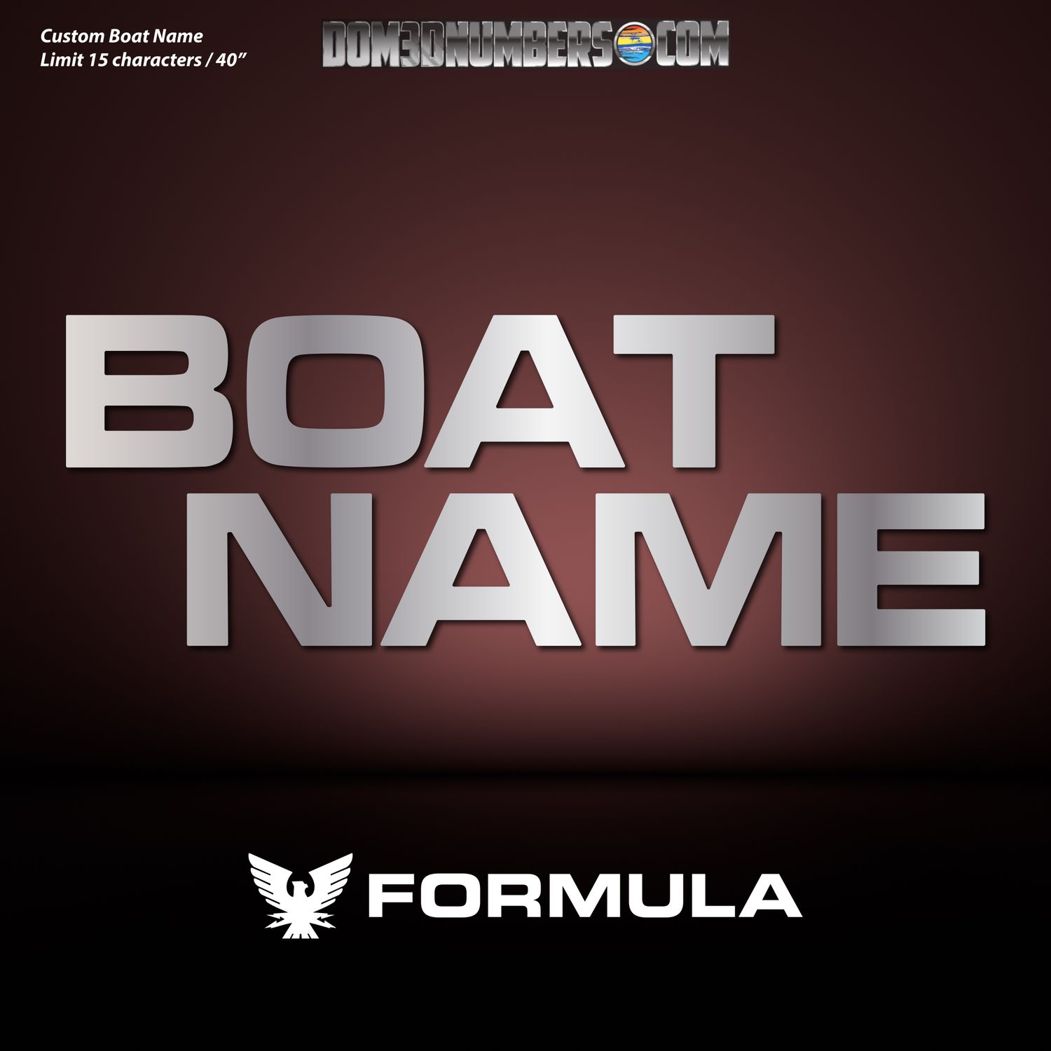 Domed Boat Name in the Formula Font