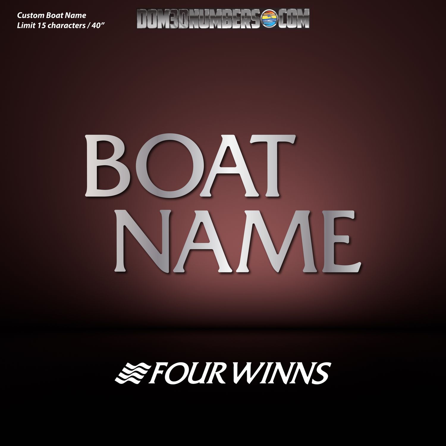 Domed Boat Name in the Four Winns Font v2 Domed Boat Name in the Four Winns Font v2