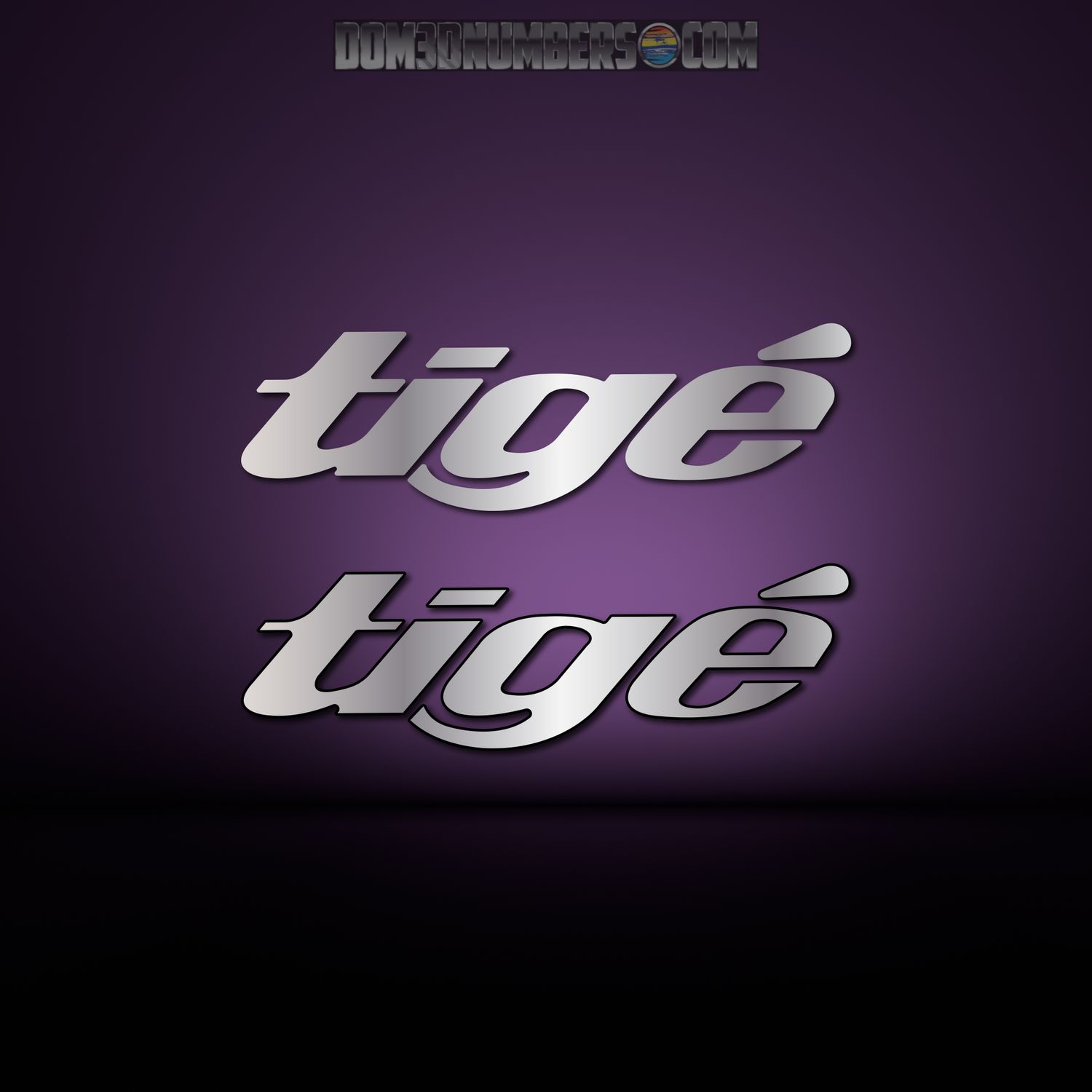 Domed Tige Decal v1, Choose your Size and Color