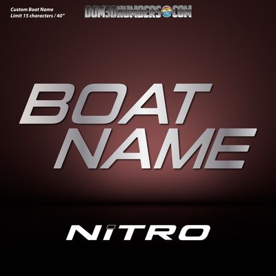 Domed Boat Name in the Nitro Font