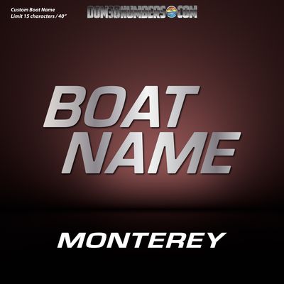 Domed Boat Name in the Monterey Font, 2004-2024