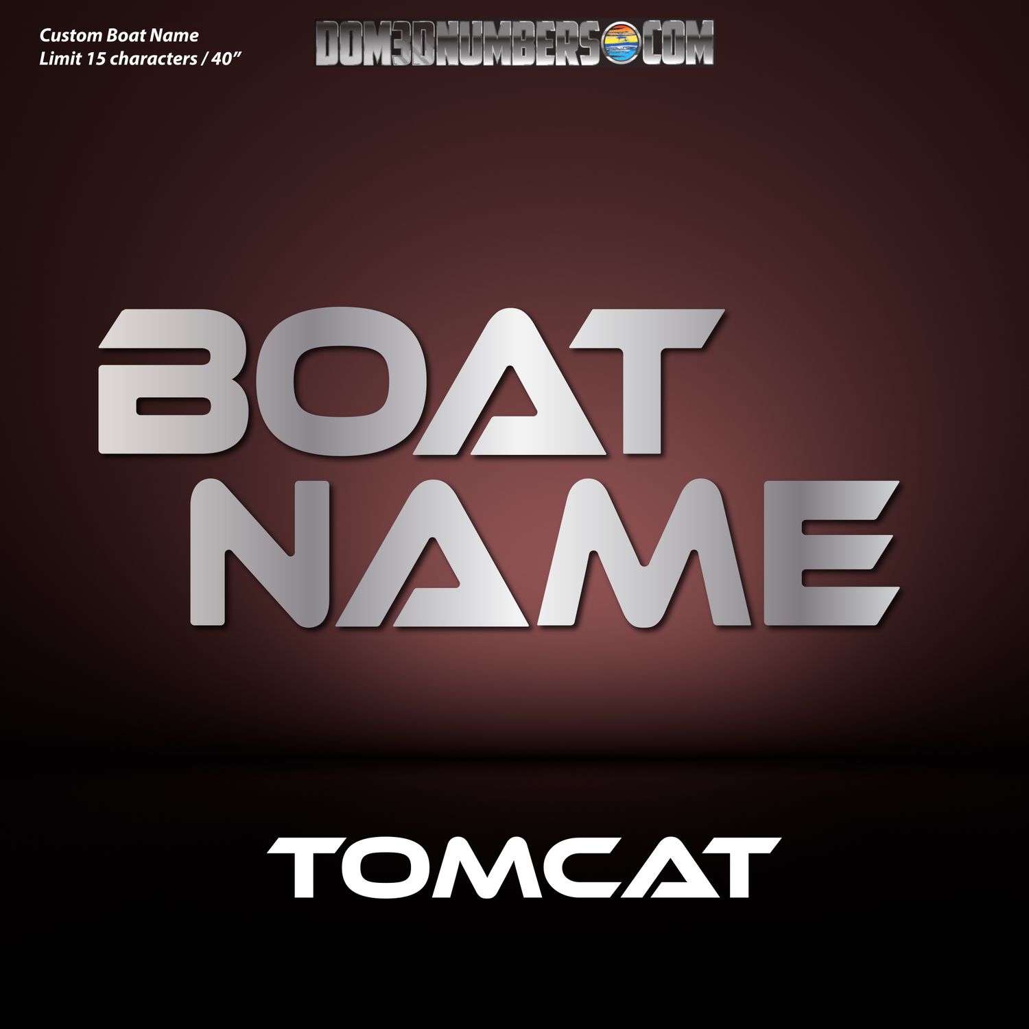 Domed Boat Name in the MB Tomcat Font
