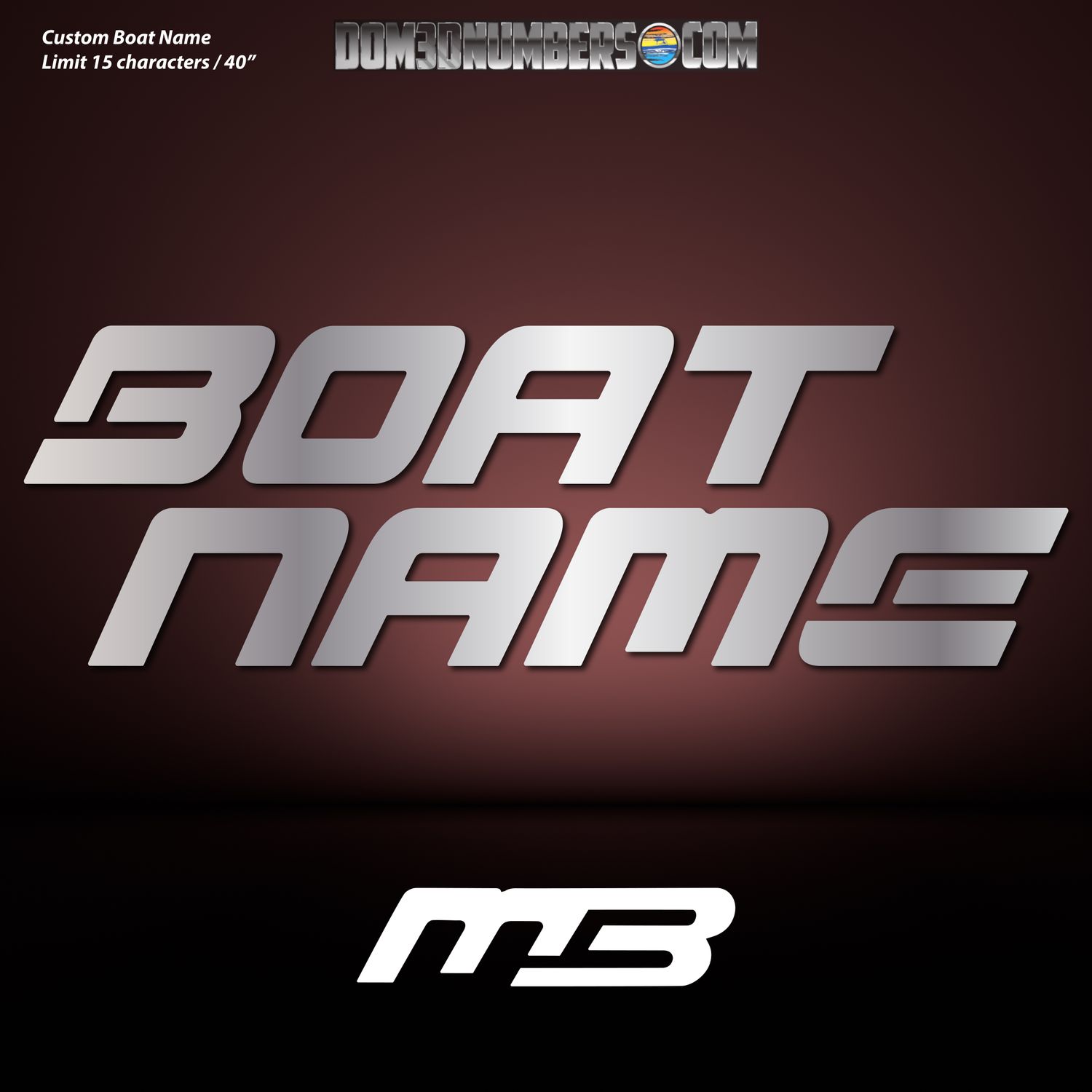 Domed Boat Name in the MB Font