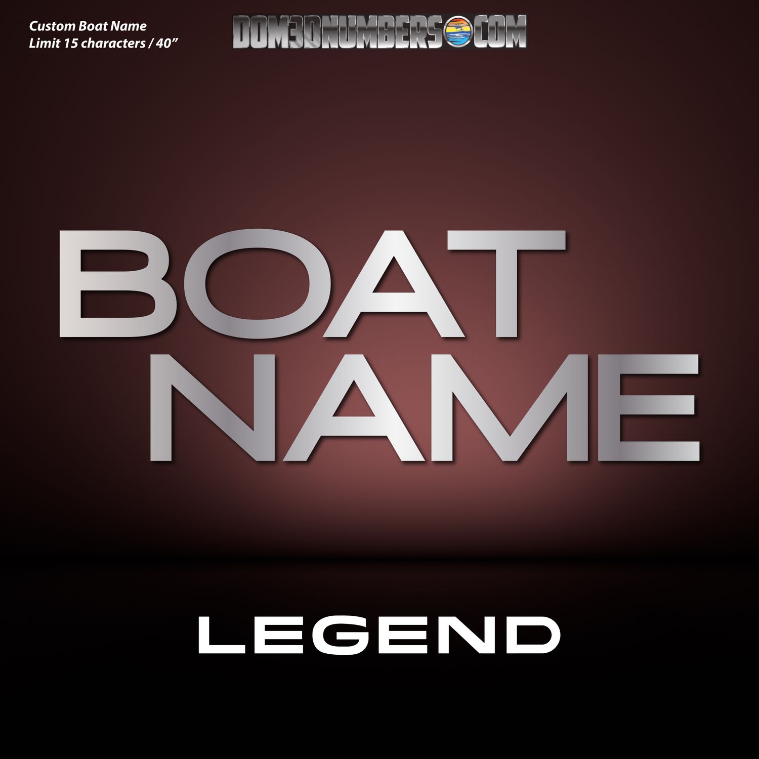 Domed Boat Name in the Legend font v2