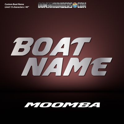 Domed Boat Name in the Moomba Font