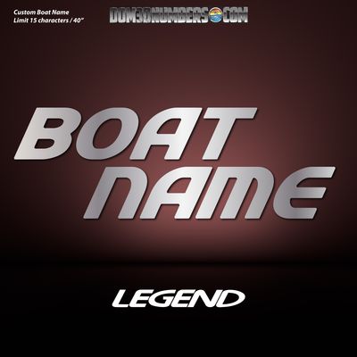 Domed Boat Name in the Legend font v1