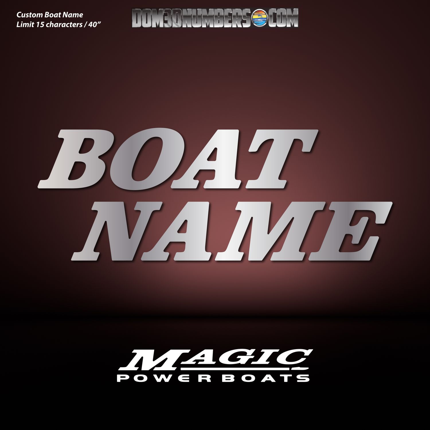 Domed Boat Name in the Magic Font