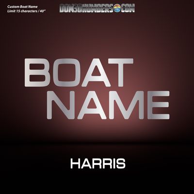 Domed Boat Name in the Harris Font