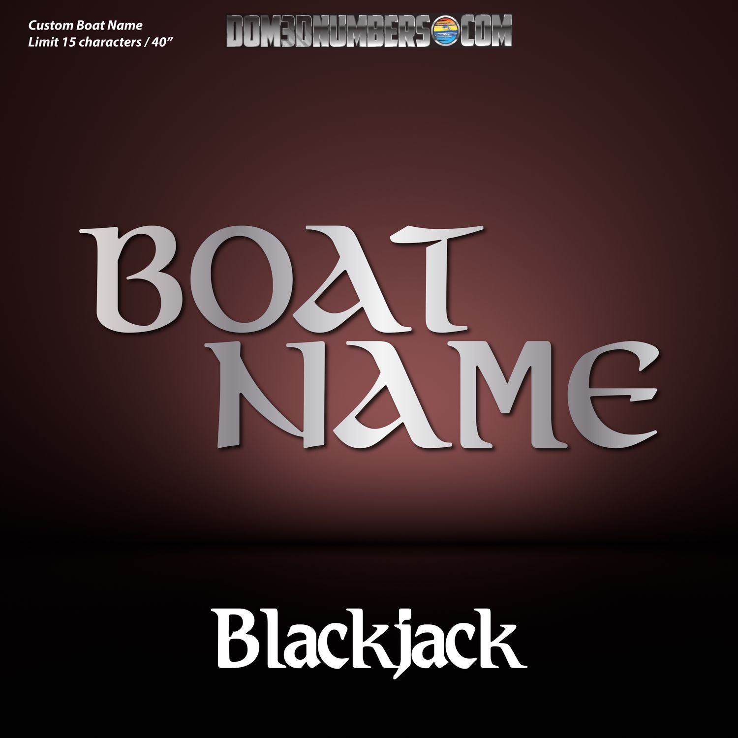 Domed Boat Name in the BlackJack Font