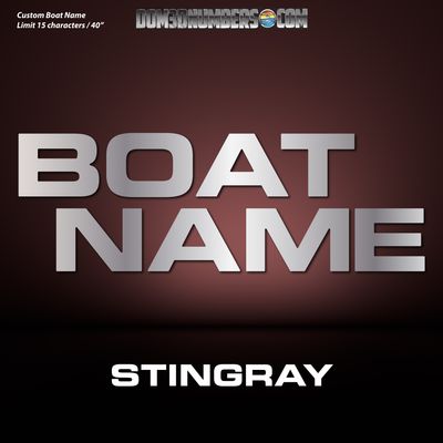 Domed Boat Name in the Stingray Font