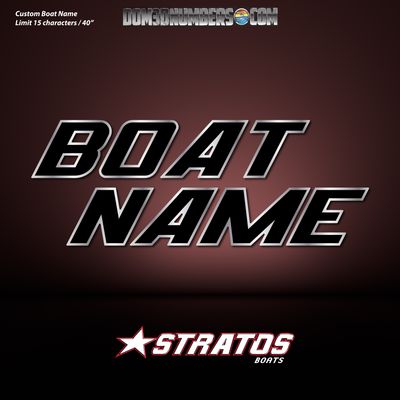 Domed Boat Name in the Stratos Font, Choose Your Own Colors