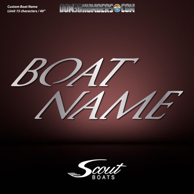 Domed Boat Name in the Scout Font