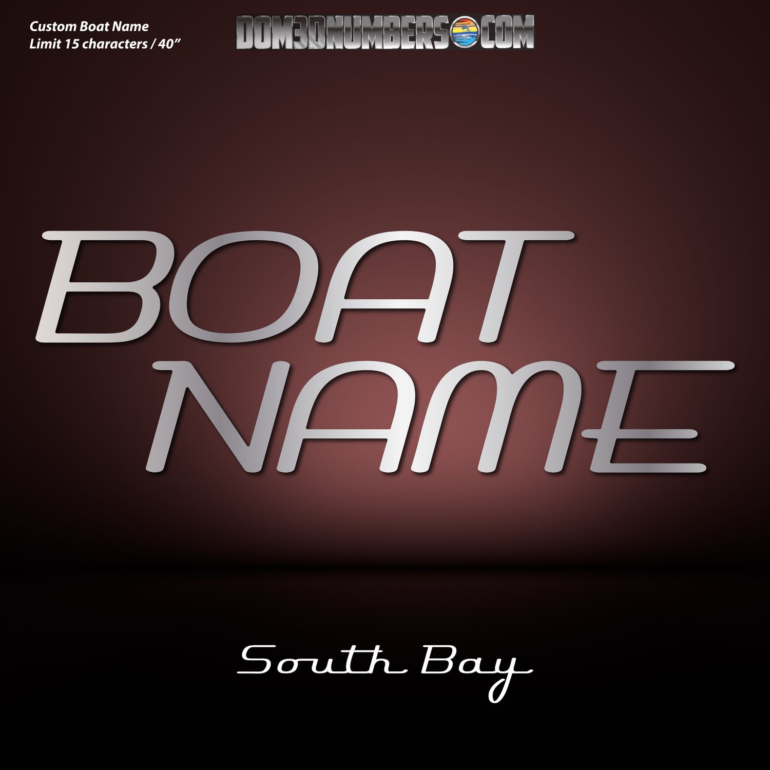 Domed Boat Name in the South Bay Font