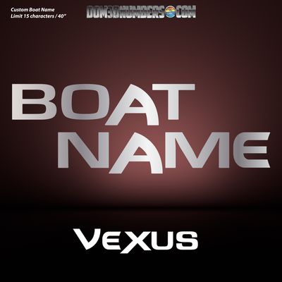 Domed Boat Name in the Vexus Font