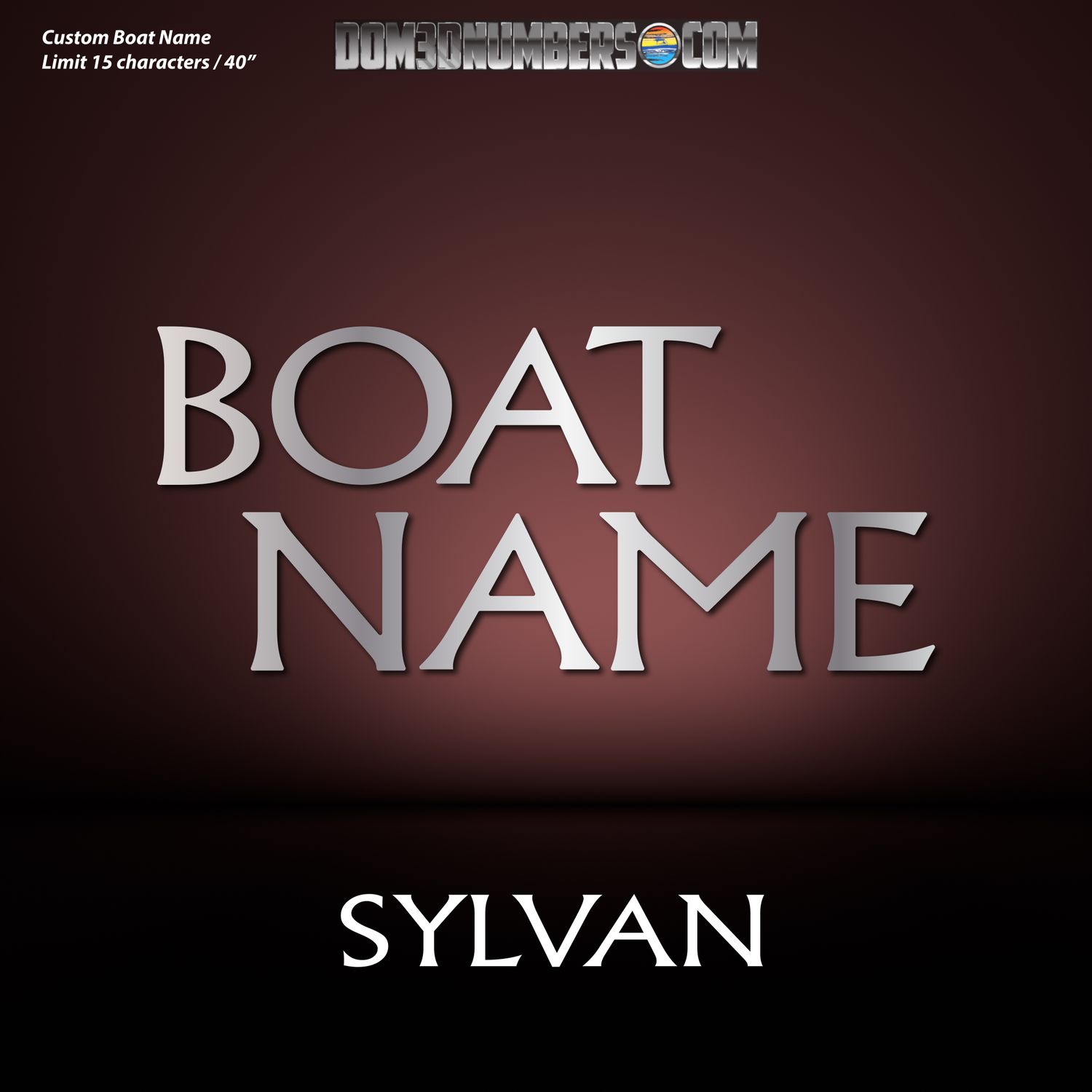 Domed Boat Name in the Sylvan Font
