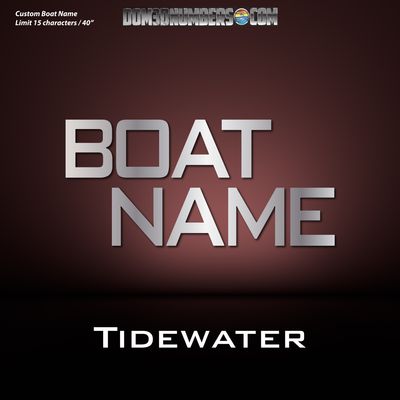 Domed Boat Name in the Tidewater Font