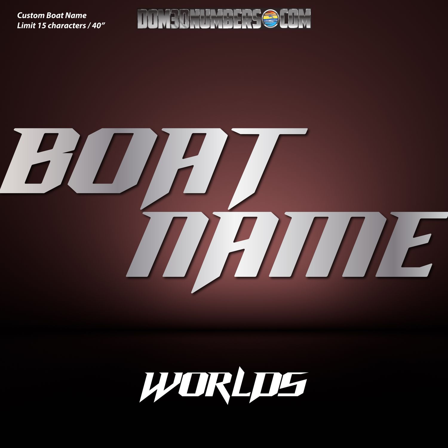 Domed Boat Name in the Supra Worlds Font Domed Boat Name in the Supra Worlds Font