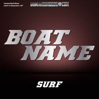 Domed Boat Name in the 2010 Centurion Surf Font
