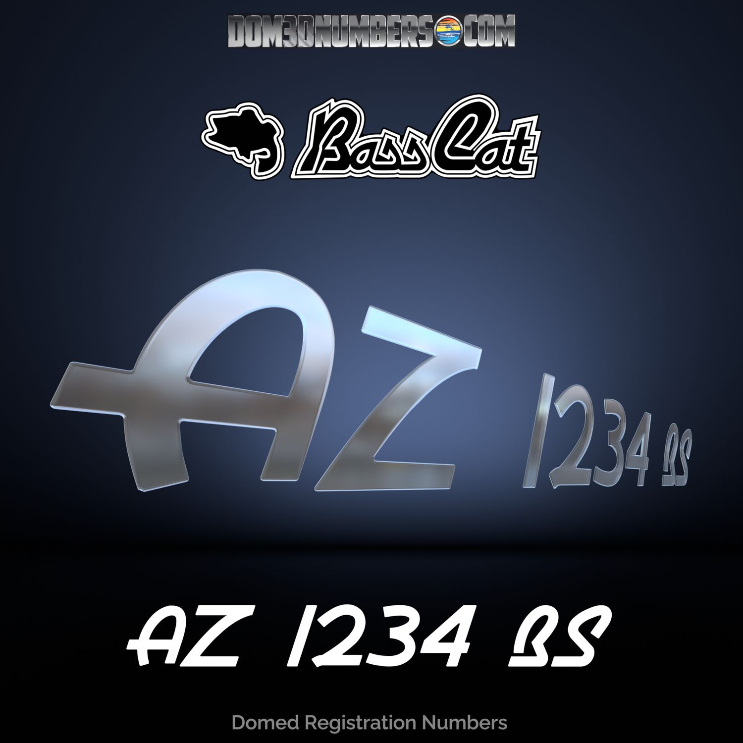 Bass Cat Domed Registration, Choose Your Own Colors