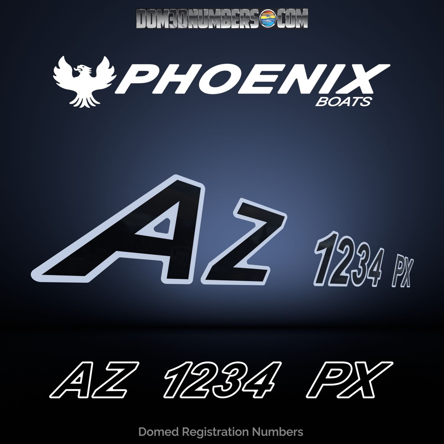Phoenix Boats Domed Registration v3, Choose Your Own Colors