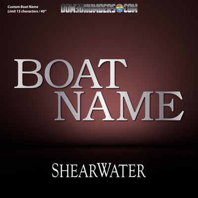 Domed Boat Name in the ShearWater Font