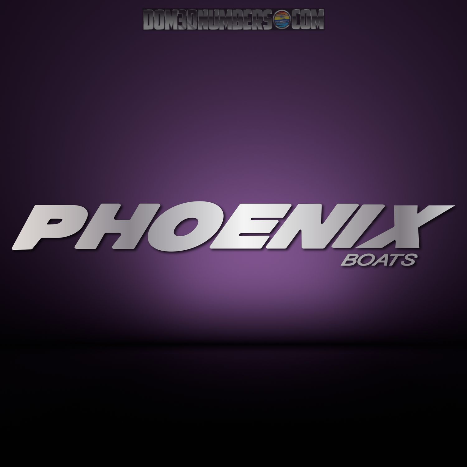 Phoenix Boats Boat Decal v2, Factory Matched Chrome or any Solid Color