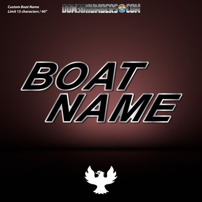 Domed Boat Name in the Phoenix Font v3, Choose Your Own Colors